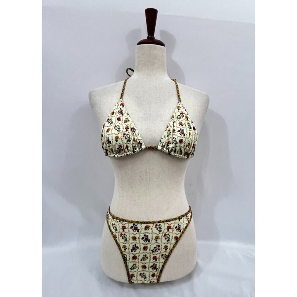 HEAVY MANNERS Sz M Medium 2pc Bikini Swimsuit Swim Set Antique Floral - Picture 13 of 14